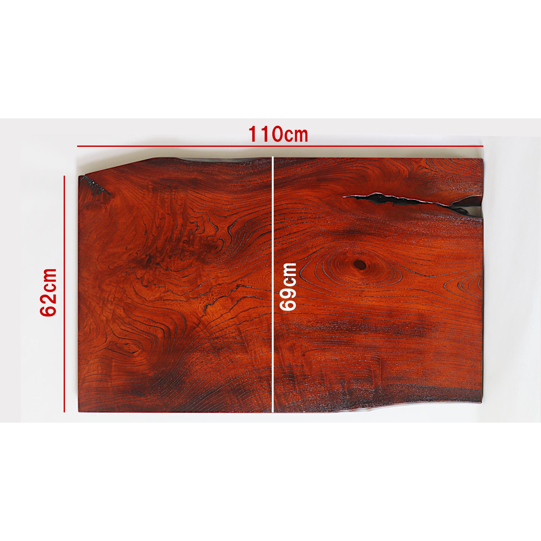 岩手県産ケヤキ材のミニテーブル（110cm、摺り漆仕上げ）